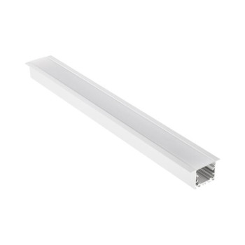 Profil din aluminiu alb mat pentru instalarea și răcirea benzilor flexibile sau a modulelor liniare cu LED-uri, 2.28m