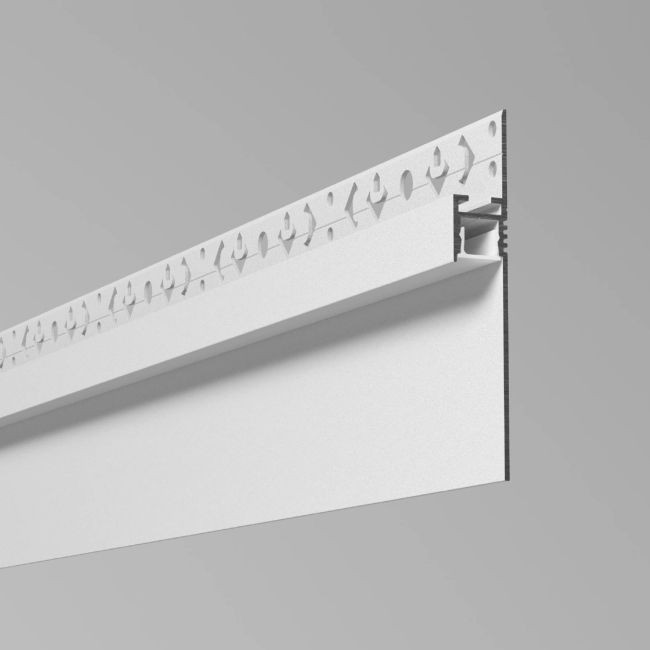 Profil din aluminiu alb mat tip plintă pentru instalarea și răcirea benzilor flexibile cu LED-uri, 3m