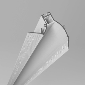 Profil din aluminiu alb pentru instalarea și răcirea benzilor flexibile cu LED-uri + dispersor + 2 elemente terminale