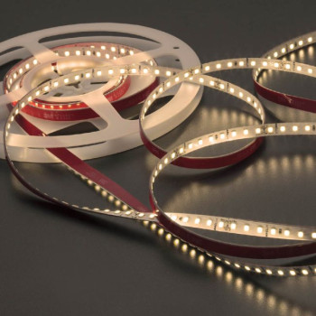 Bandă flexibilă LED XRIBO IP20 5m/rolă 12W/m 128 LED/m 24V DC 3000K CRI.80 >115°