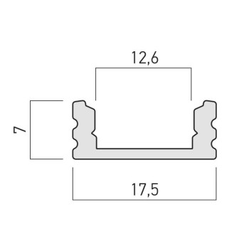 Profil din aluminiu alb pentru instalarea și răcirea benzilor flexibile cu LED-uri, 2m + dispersor + 2 elemente terminale + 3 elemente fixare