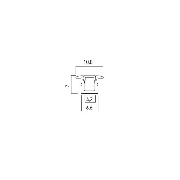 Profil din aluminiu pentru instalarea și răcirea benzilor flexibile cu LED-uri cu PCB îngust + dispersor + 3 elemente terminale + 4 elemente de fixare