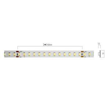 Bandă flexibilă LED XRIBO IP20 15m/rolă 9.6W/m 130 LED/m 48V DC 4000K CRI.90 >120dgr