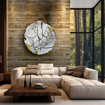 Sculptură decorativă pentru perete FIORELLA - Art. 371643, Schuller, Auriu, Crom