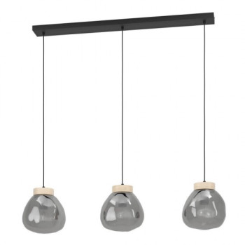 Lustra Eglo Magacela, metal, sticla, negru, 3XE27, L. 110 cm, 390318