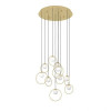 Lustra Eglo Portocolom, metal, alama, sticla opal, LED, 30W, 3500 lumeni, alb cald 3000K, D. 58 cm, 390345