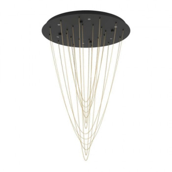 Lustra Eglo Trepuco, metal, negru/alama, LED, 32W, 3060 lumeni, alb cald 3000K, D. 58 cm, 390354