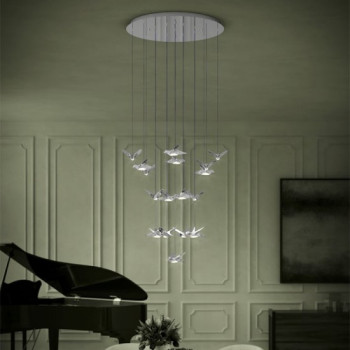 Lustra Eglo Paratebueno, metal, crom, LED, 51W, 6460 lumeni, alb cald 3000K, D.78 cm, 390402
