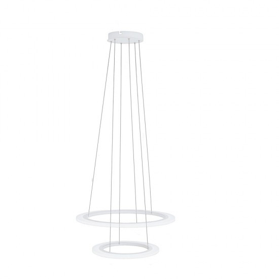Lustra Eglo Penaforte, metal, plastic, alb, LED, 33W, 6000 lumeni, alb cald 3000K, D. 59 cm, 39273