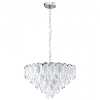 Lustra Eglo Carvario, metal, crom, sticla, 10XE14, D. 61 cm, 39722