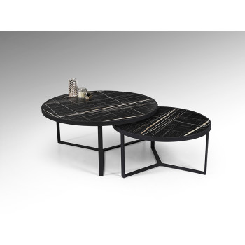 Set măsuțe NAIRA - Art. 719232, Schuller, Negru, Marmură