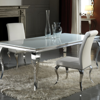 Masă de dining ANTEA - Art. 789228, Schuller, Alb, Crom