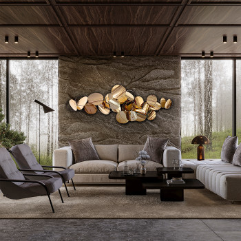Sculptură decorativă pentru perete SERENITY - Art. 895323, Schuller, Auriu Roz