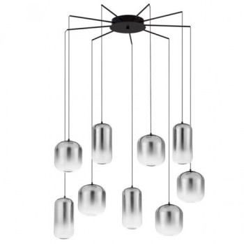 Lustra Nova Luce Aelia, negru mat, LED, 36W, 3766 lumeni, alb cald 3000K, D.82 cm, 9009144