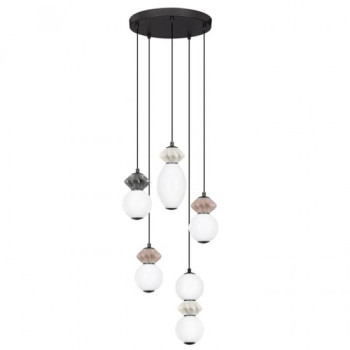 Lustra Nova Luce Pallina, negru, LED, 28W, 1680 lumeni, alb cald 3000K, D.42 cm, 9009305