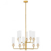 Lustra Nova Luce Filomena, auriu, sticla alba, 10xG9, D.66 cm, 9019788