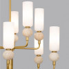 Lustra Nova Luce Filomena, auriu, sticla alba, 10xG9, D.66 cm, 9019788