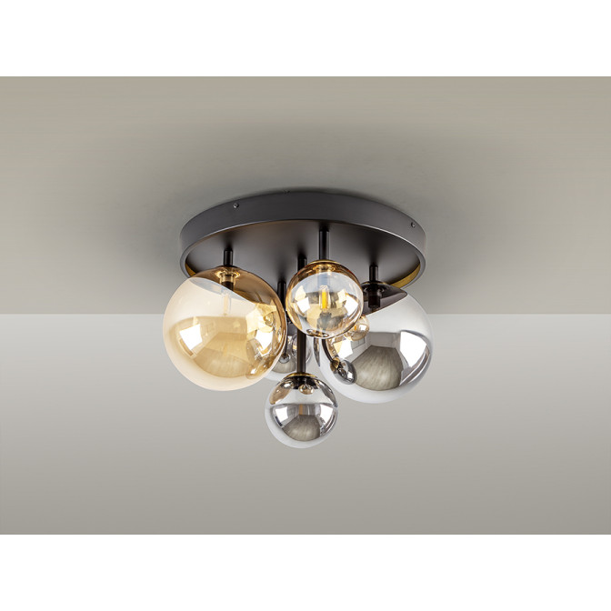 Plafonieră de interior DARK - Art. 439244, Schuller, Negru/Alamă