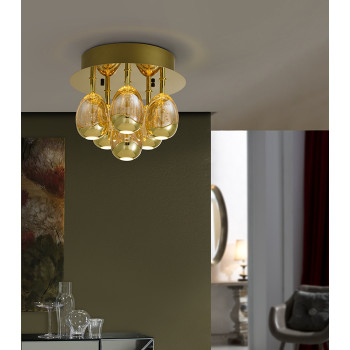 Plafonieră de interior ROCIO - Art. 785549, Schuller, Auriu