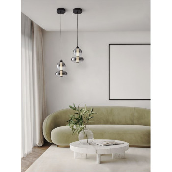 Pendul de interior Bally Dimmabil - Art. 9030554, Nova Luce, Negru/Fumuriu