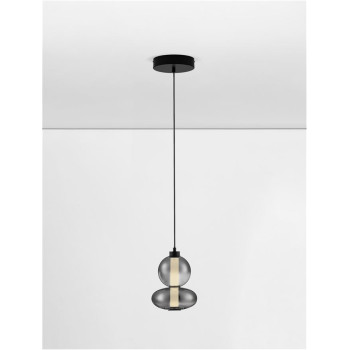 Pendul de interior Bally Dimmabil - Art. 9030554, Nova Luce, Negru/Fumuriu