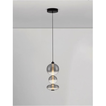 Pendul de interior Bally Dimmabil - Art. 9030555, Nova Luce, Negru/Fumuriu