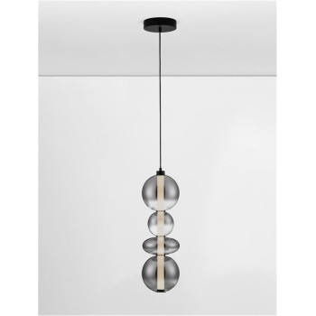 Pendul de interior Bally Dimmabil - Art. 9030556, Nova Luce, Negru/Fumuriu