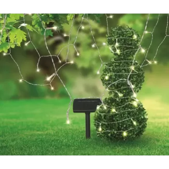 Ghirlandă luminoasă solară - Art. 33700-50, Globo, Alb/Negru/Transparent