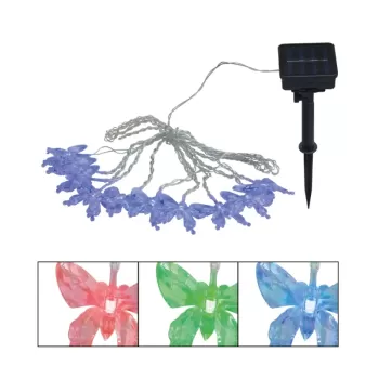 Ghirlandă luminoasă solară - Art. 33706-10, Globo, Negru/Transparent