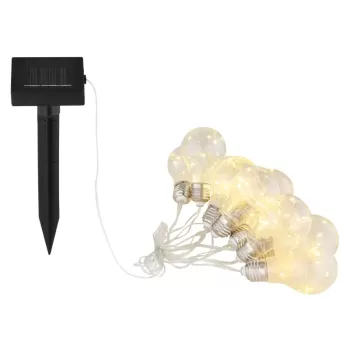 Ghirlandă luminoasă solară - Art. 33708-10, Globo, Negru/Transparent
