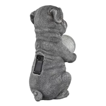 Figurină solară pug - Art. 33889, Globo, Gri
