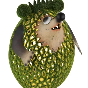 Figurină solară arici - Art. 36331, Globo, Verde/Maro