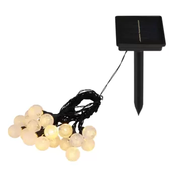 Ghirlandă luminoasă solară - Art. 36352-20, Globo, Negru/Transparent