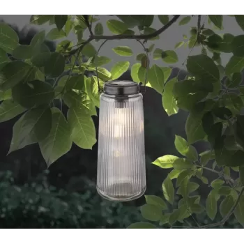 Lampă solară - Art. 36646, Globo, Negru/Transparent