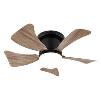 Ventilator de interior HINES - Art. 03609H, Globo, Negru/Lemn