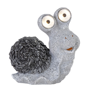 Figurină solară melc - Art. 33205, Globo, Gri