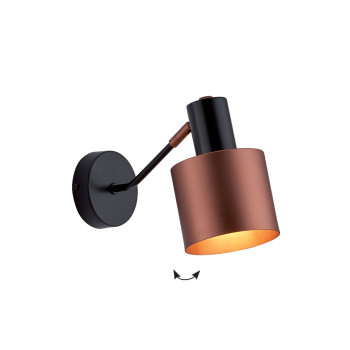 Aplică de interior Dexter - Art. 4216000, Viokef, Negru/Cupru