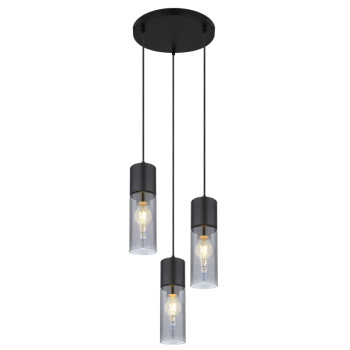Suspensie de interior ANNIKA - Art. 21000-3HB, Globo, Negru/Fumuriu
