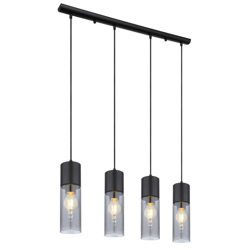 Suspensie de interior ANNIKA - Art. 21000-4HB, Globo, Negru/Fumuriu