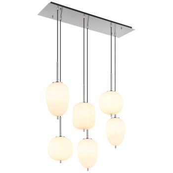 Suspensie de interior BLACKY I - Art. 15345-6NO, Globo, Alb/Nichel