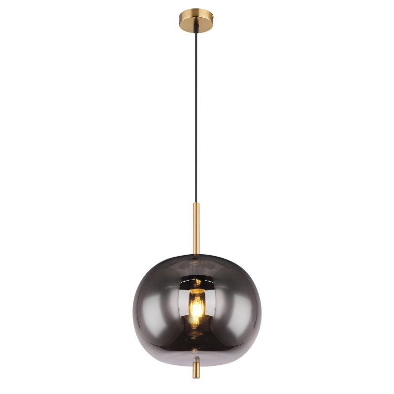 Suspensie de interior BLACKY I - Art. 15345H1MM, Globo, Alamă/Fumuriu