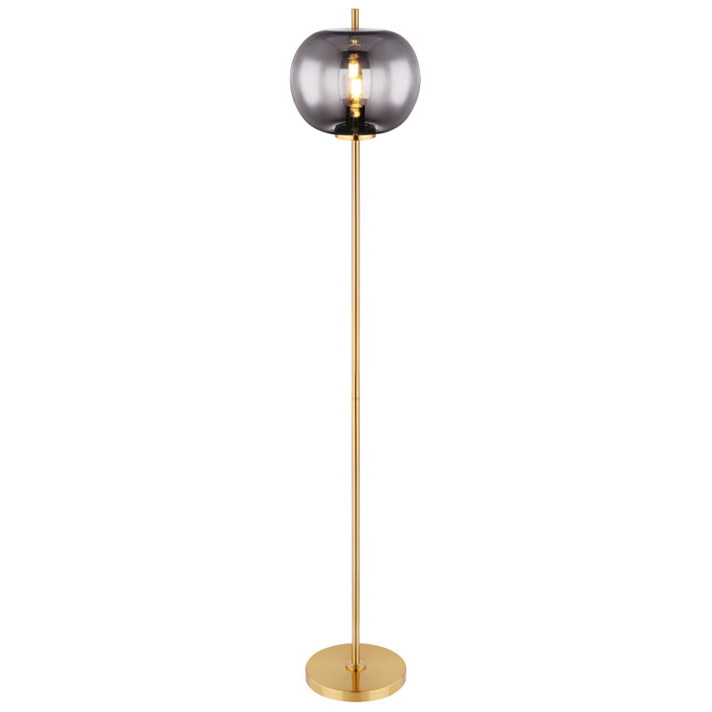Lampadar de interior BLACKY I - Art. 15345SMM, Globo, Alamă/Fumuriu
