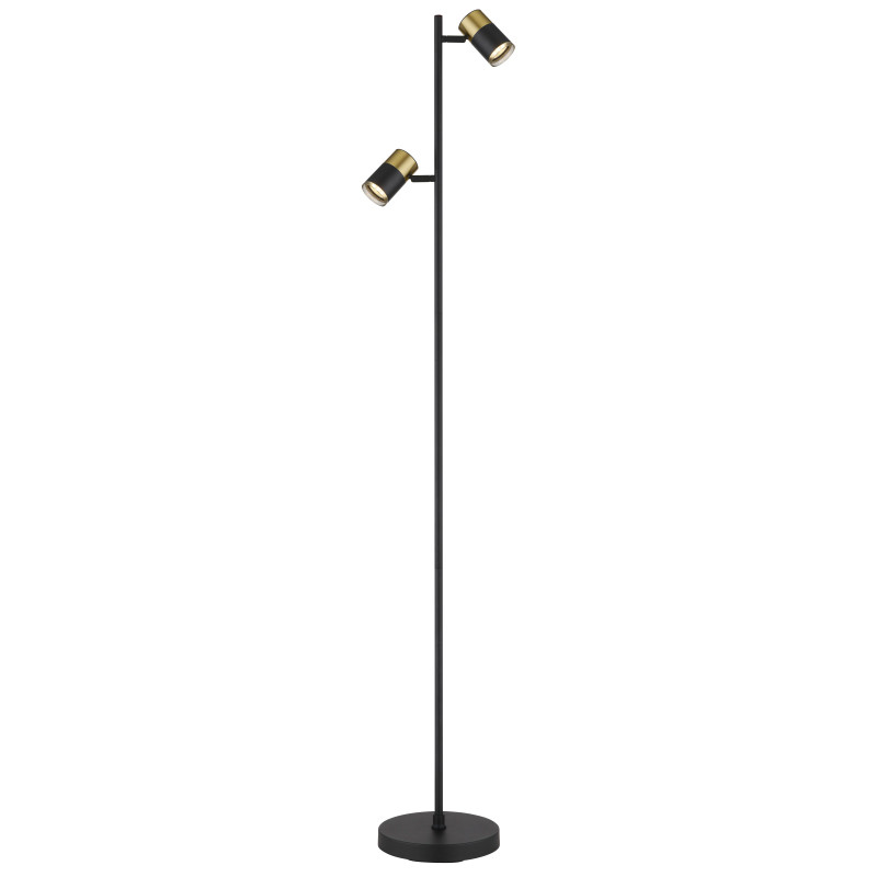 Lampadar de interior BRISBON - Art. 57850S, Globo, Negru/Cupru
