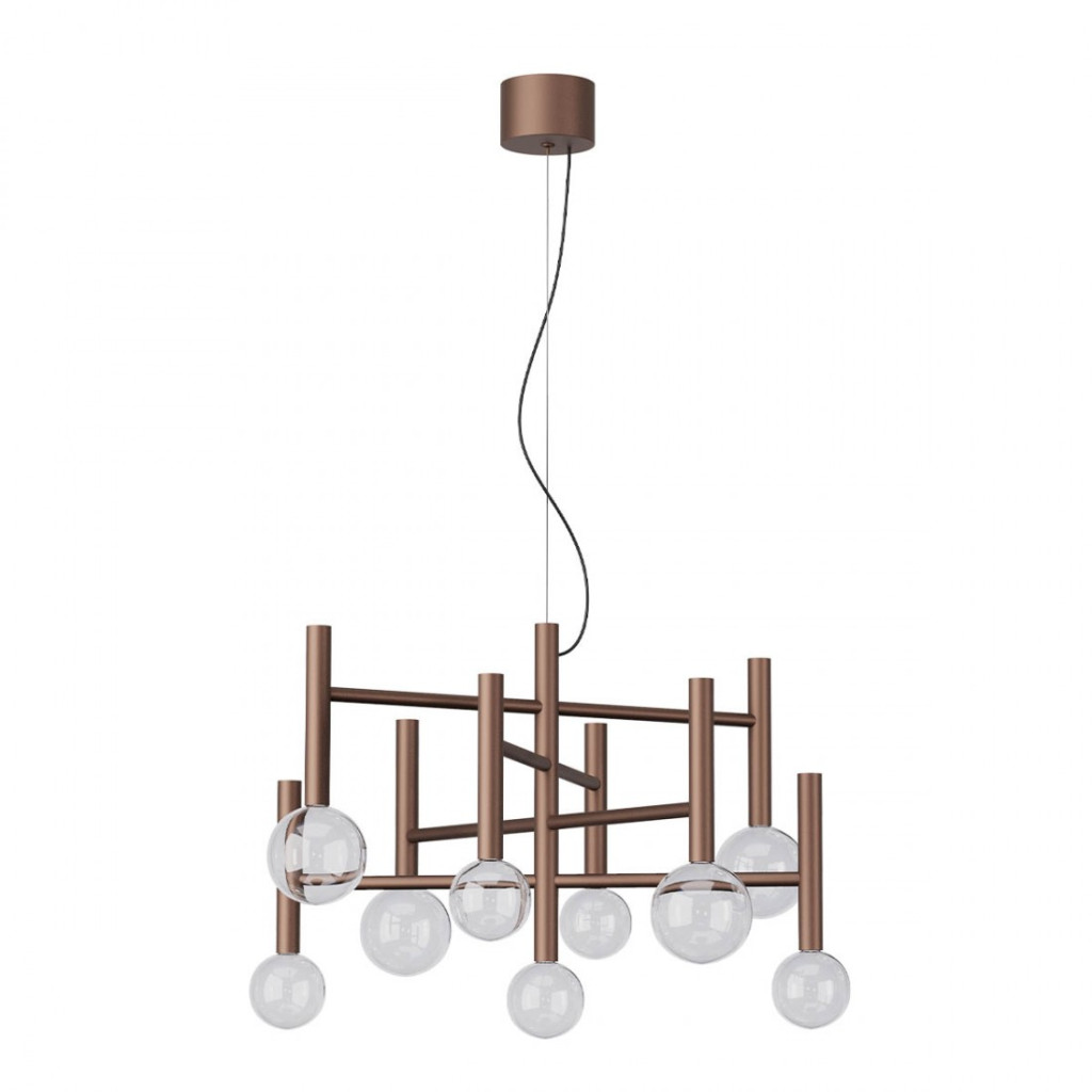 Lustra Redo Bolla, cafeniu mat, LED CCT, 42W, 3212lumeni, 2700K/3000K, D.65 cm, 01-4556