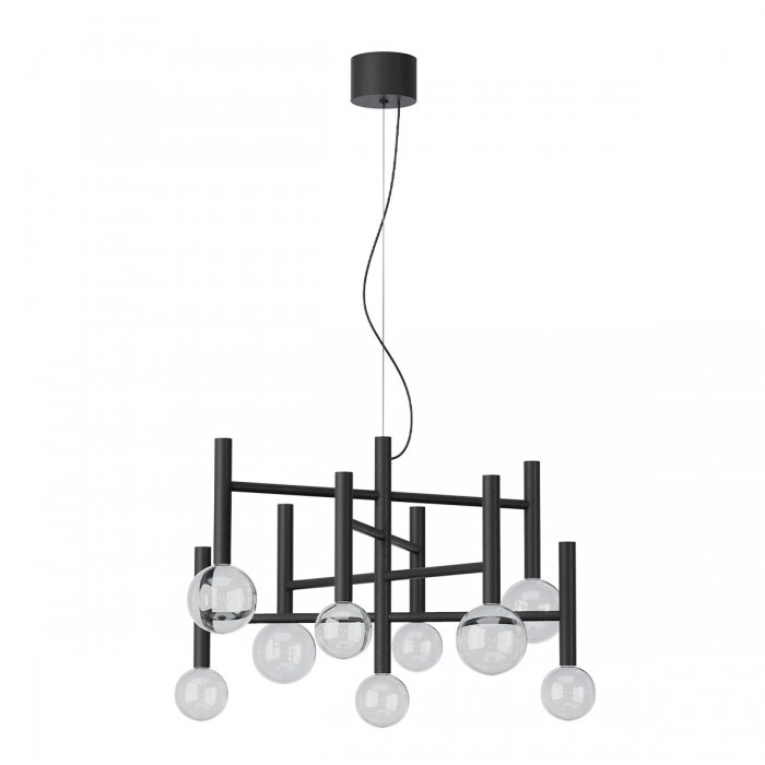 Lustra Redo Bolla, negru mat, LED CCT, 42W, 3212 lumeni, 2700K/3000K, D.65 cm, 01-4557