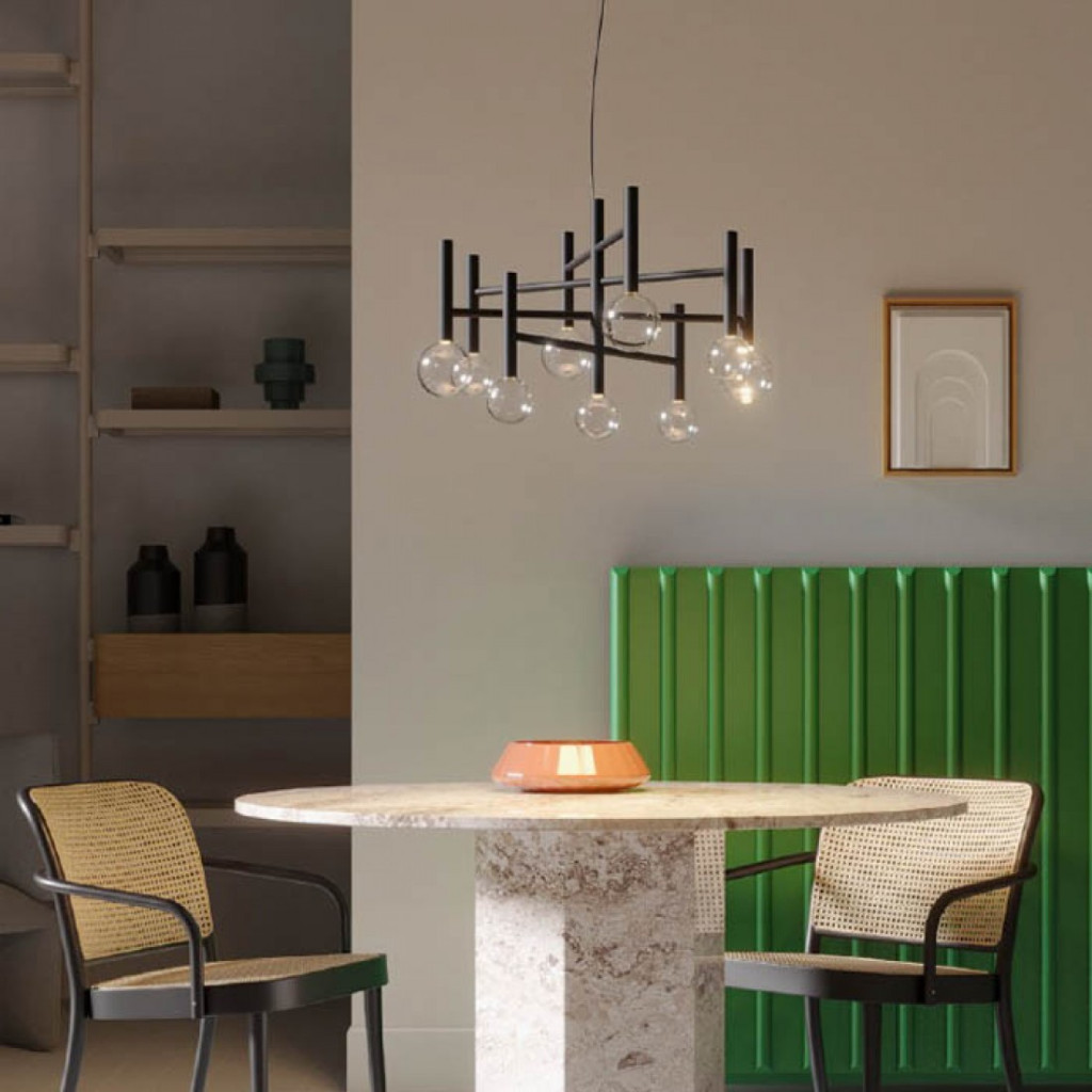 Lustra Redo Bolla, negru mat, LED CCT, 42W, 3212 lumeni, 2700K/3000K, D.65 cm, 01-4557