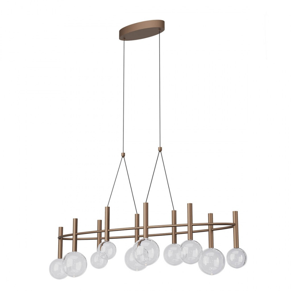 Lustra Redo Bolla, cafeniu mat, LED CCT, 44W, 3312 lumeni, 2700K/3000K, L.121 cm, 01-4559