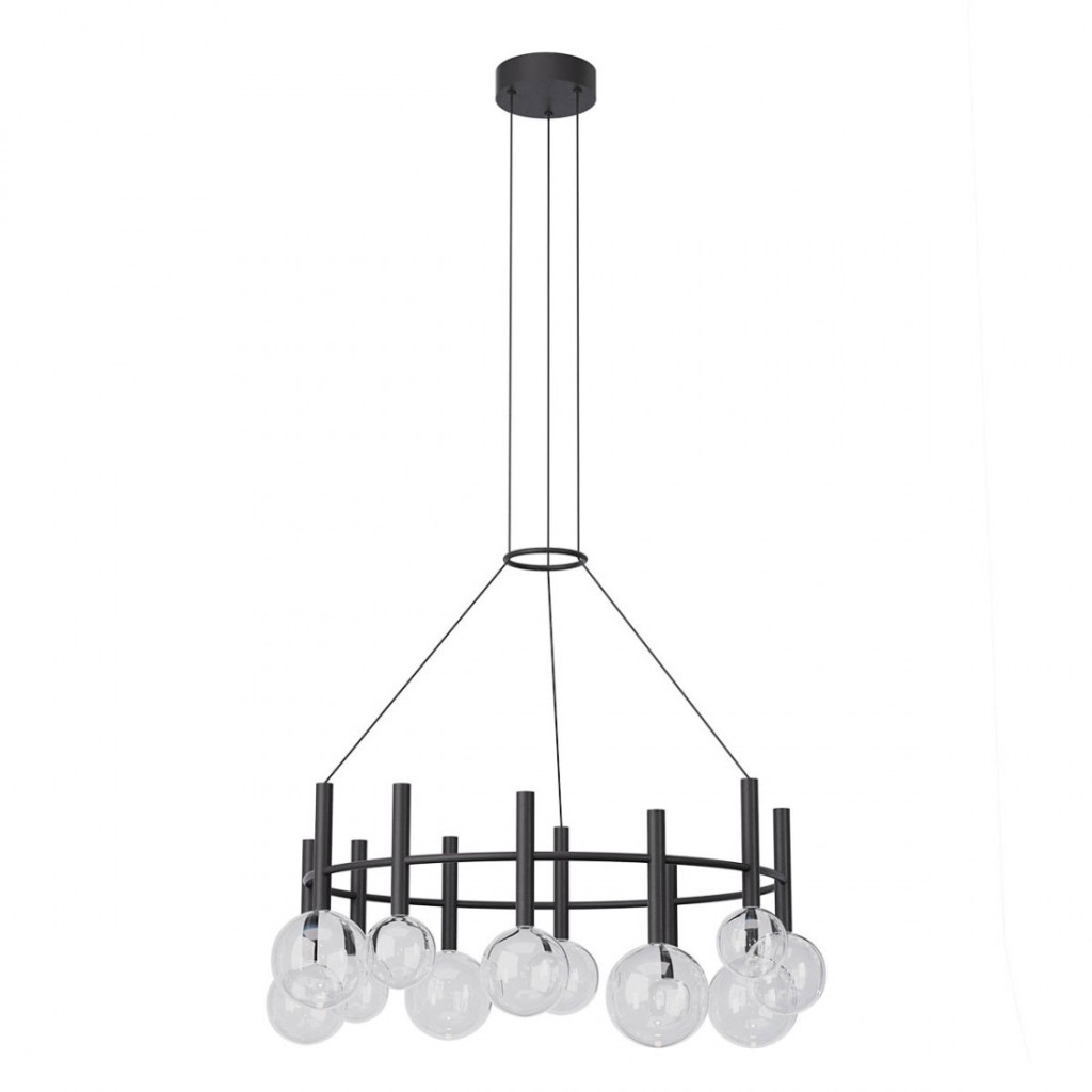 Lustra Redo Bolla, negru mat, LED CCT, 53W, 4230 lumeni, 2700K/3000K, D.84 cm, 01-4785
