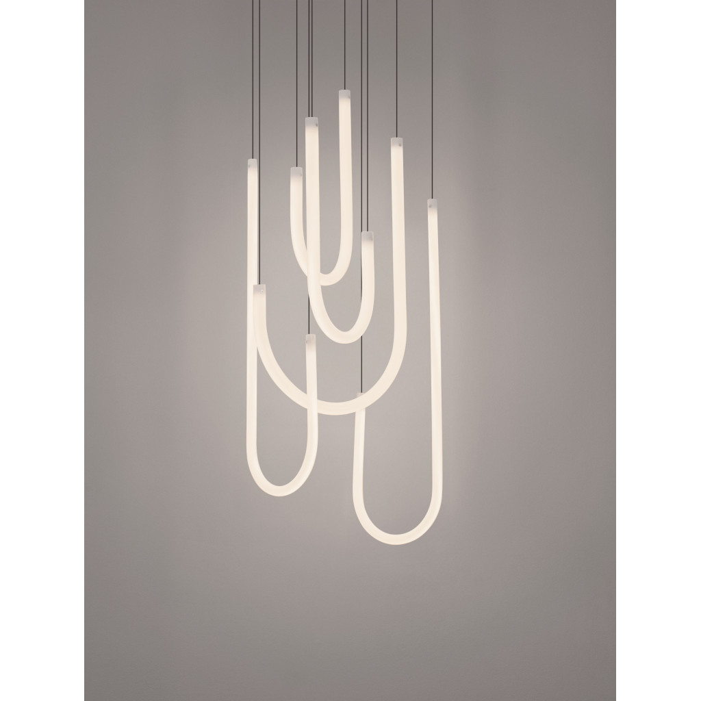 Lustra Nova Luce Topaz, negru mat, LED, 55W, 3850 lumeni, 3000K, D.50 cm, 9100150