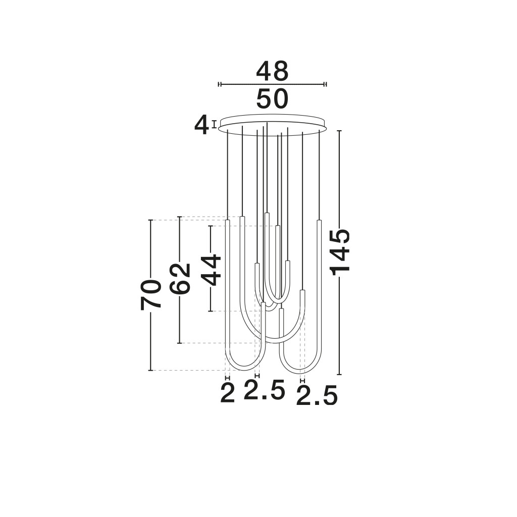 Lustra Nova Luce Topaz, negru mat, LED, 55W, 3850 lumeni, 3000K, D.50 cm, 9100150